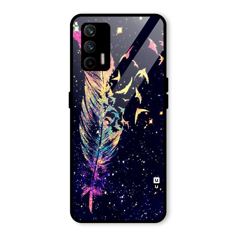 Feather Bird Fly Glass Back Case for Realme X7 Max