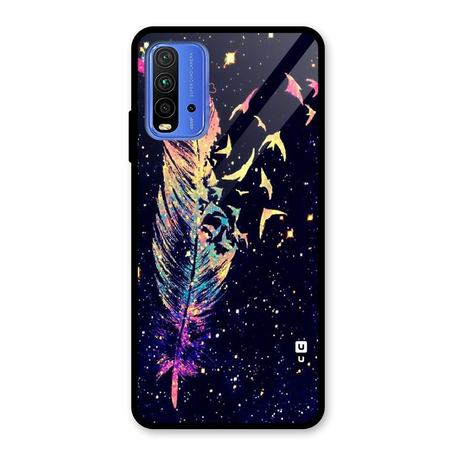 Feather Bird Fly Glass Back Case for Redmi 9 Power