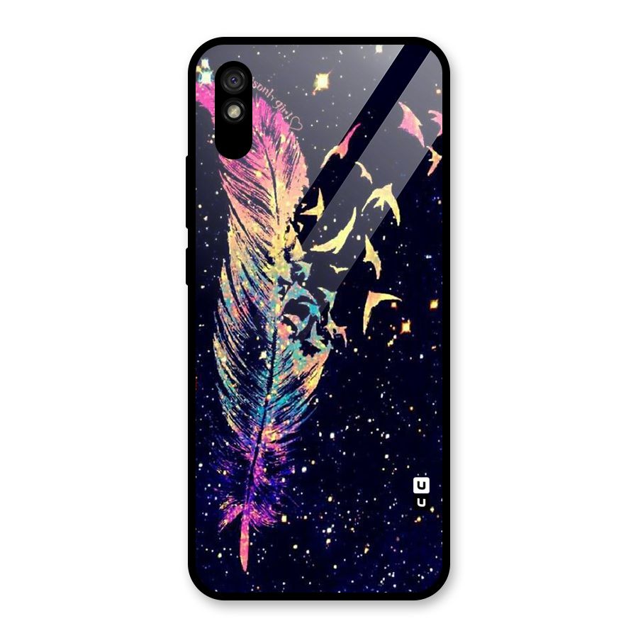 Feather Bird Fly Glass Back Case for Redmi 9i
