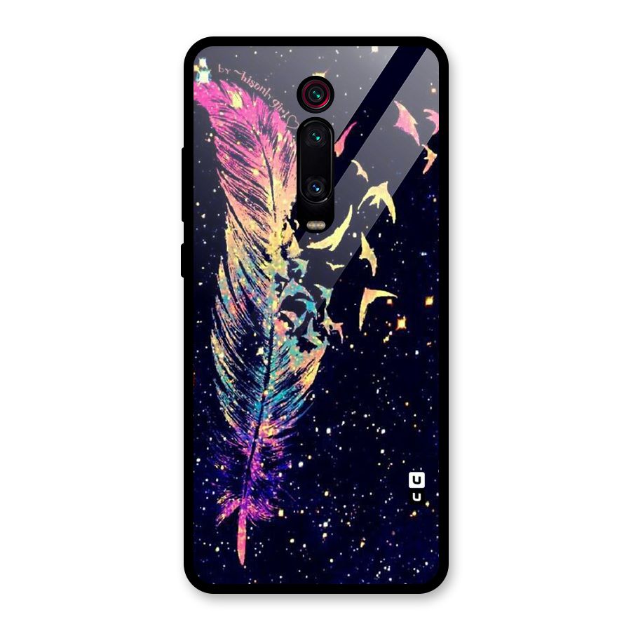 Feather Bird Fly Glass Back Case for Redmi K20 Pro
