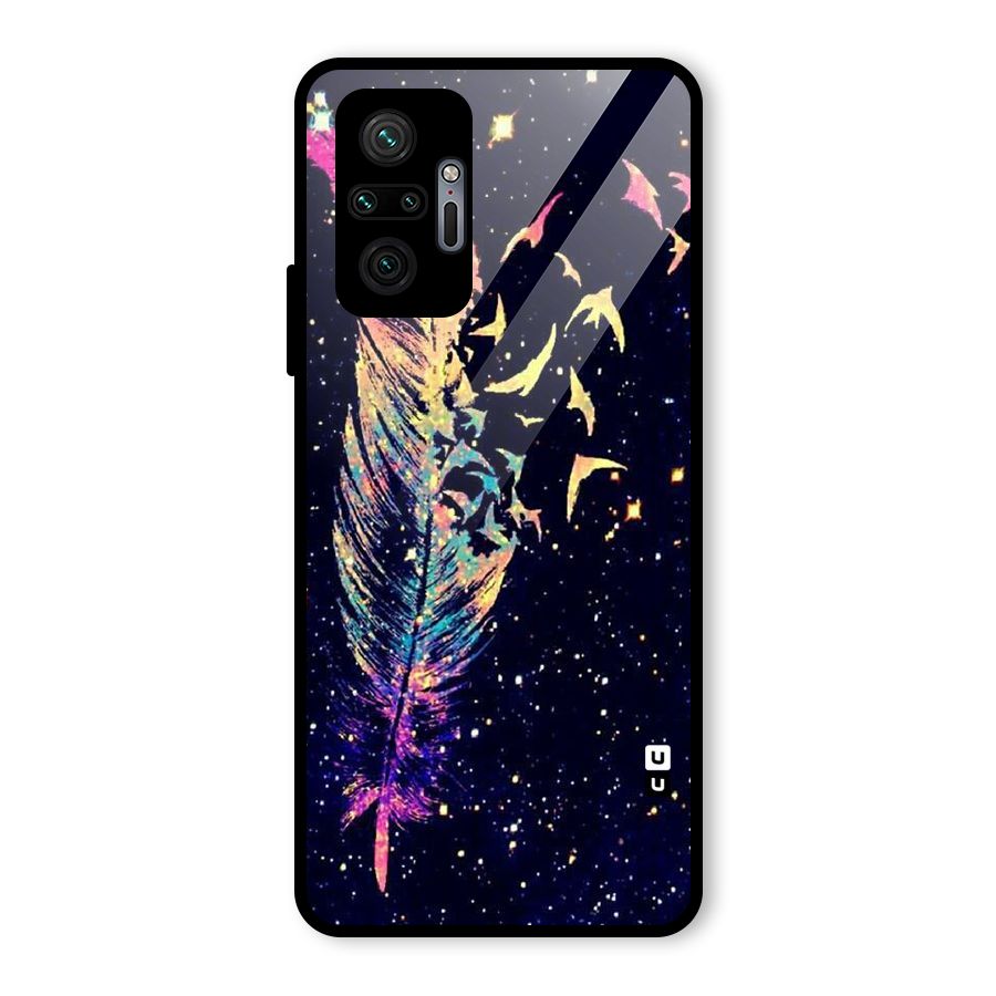 Feather Bird Fly Glass Back Case for Redmi Note 10 Pro
