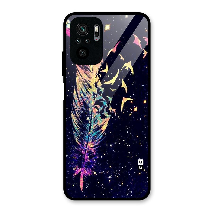 Feather Bird Fly Glass Back Case for Redmi Note 11 SE