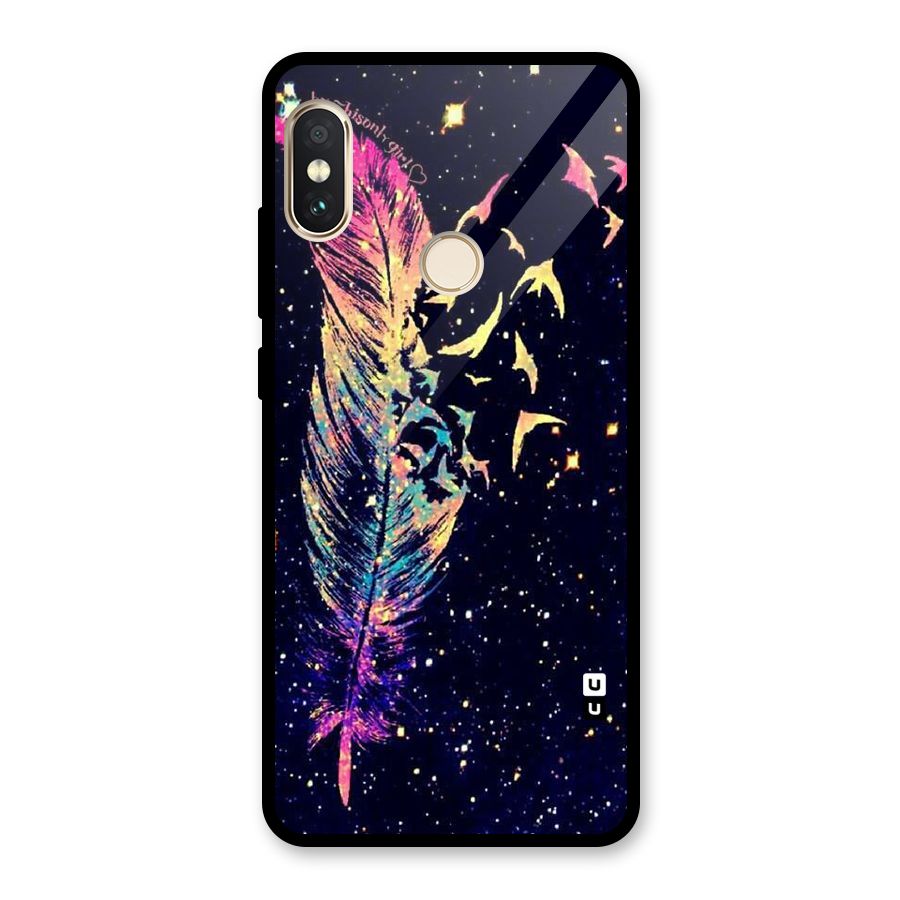 Feather Bird Fly Glass Back Case for Redmi Note 5 Pro