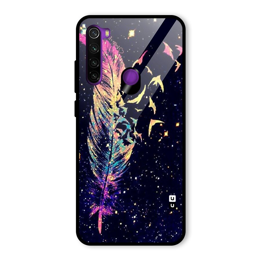 Feather Bird Fly Glass Back Case for Redmi Note 8
