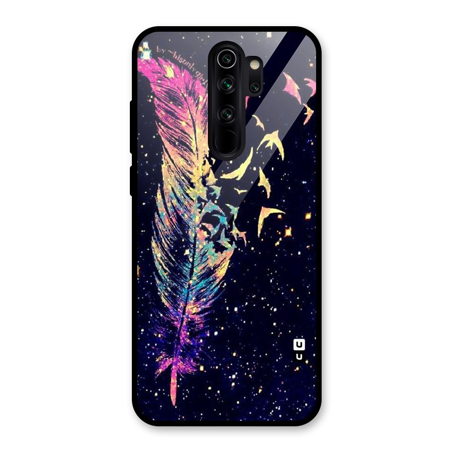 Feather Bird Fly Glass Back Case for Redmi Note 8 Pro