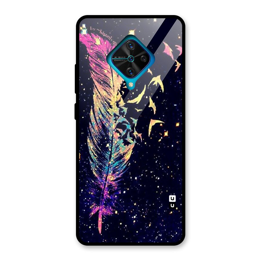 Feather Bird Fly Glass Back Case for Vivo S1 Pro
