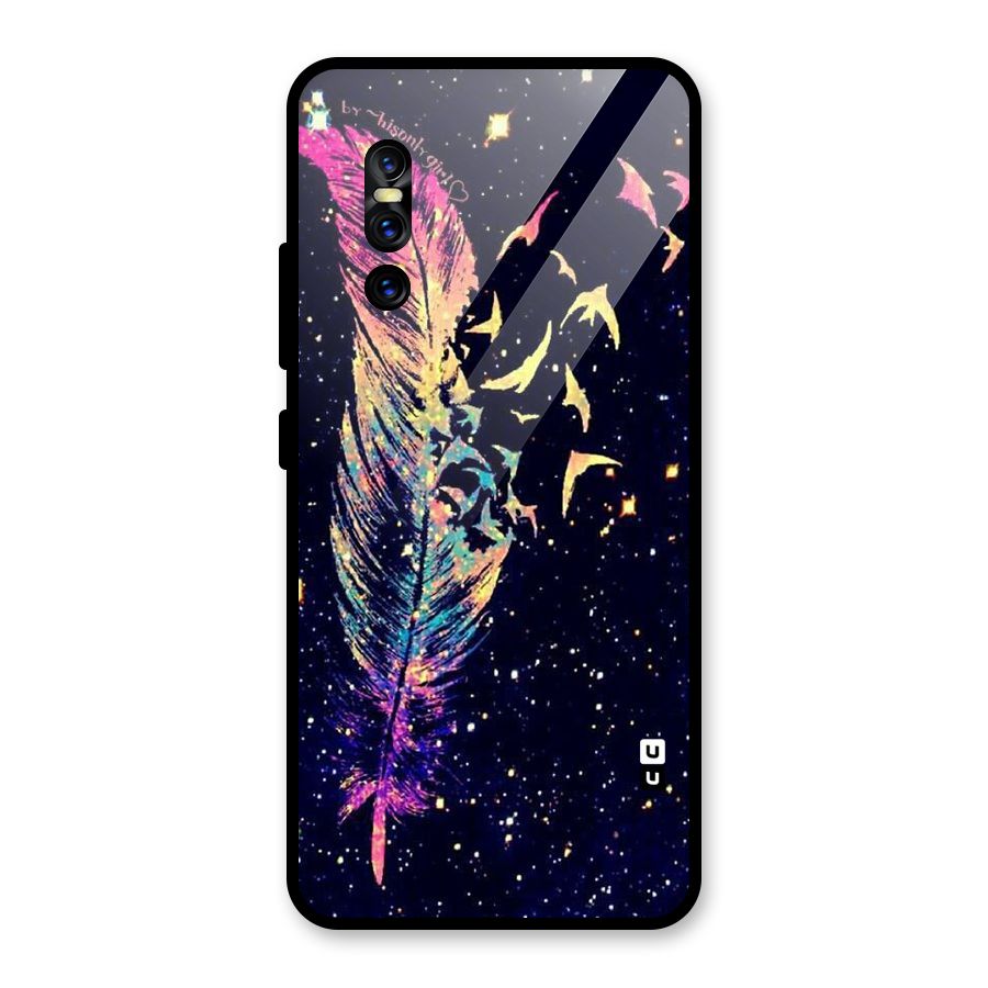 Feather Bird Fly Glass Back Case for Vivo V15 Pro