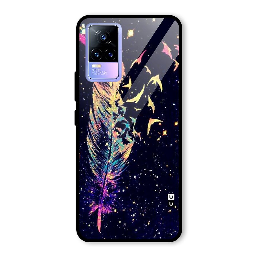 Feather Bird Fly Glass Back Case for Vivo Y73