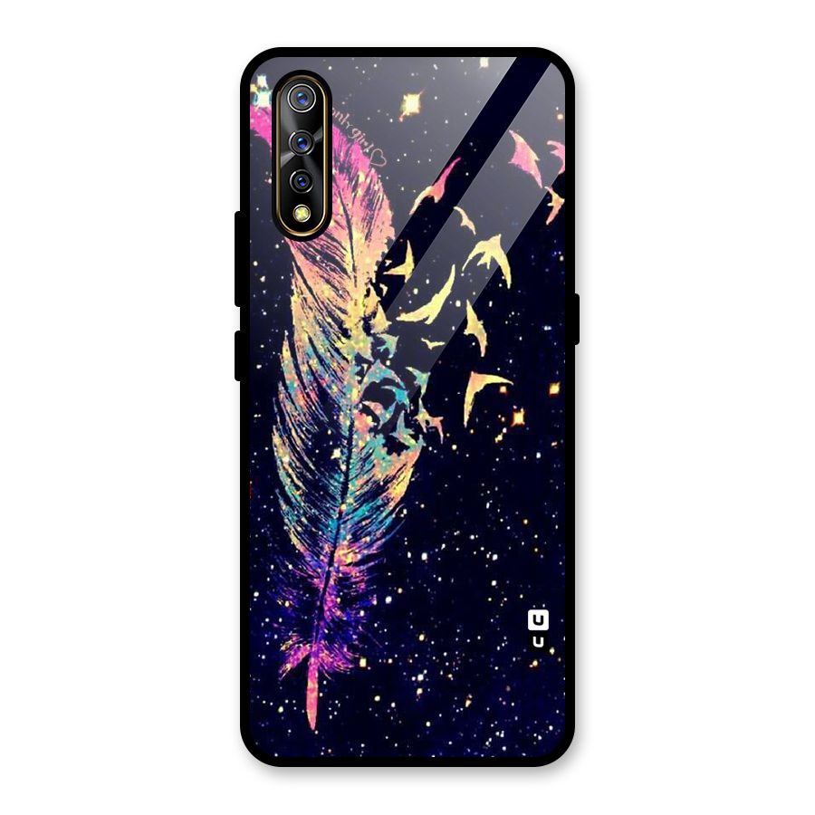Feather Bird Fly Glass Back Case for Vivo Z1x