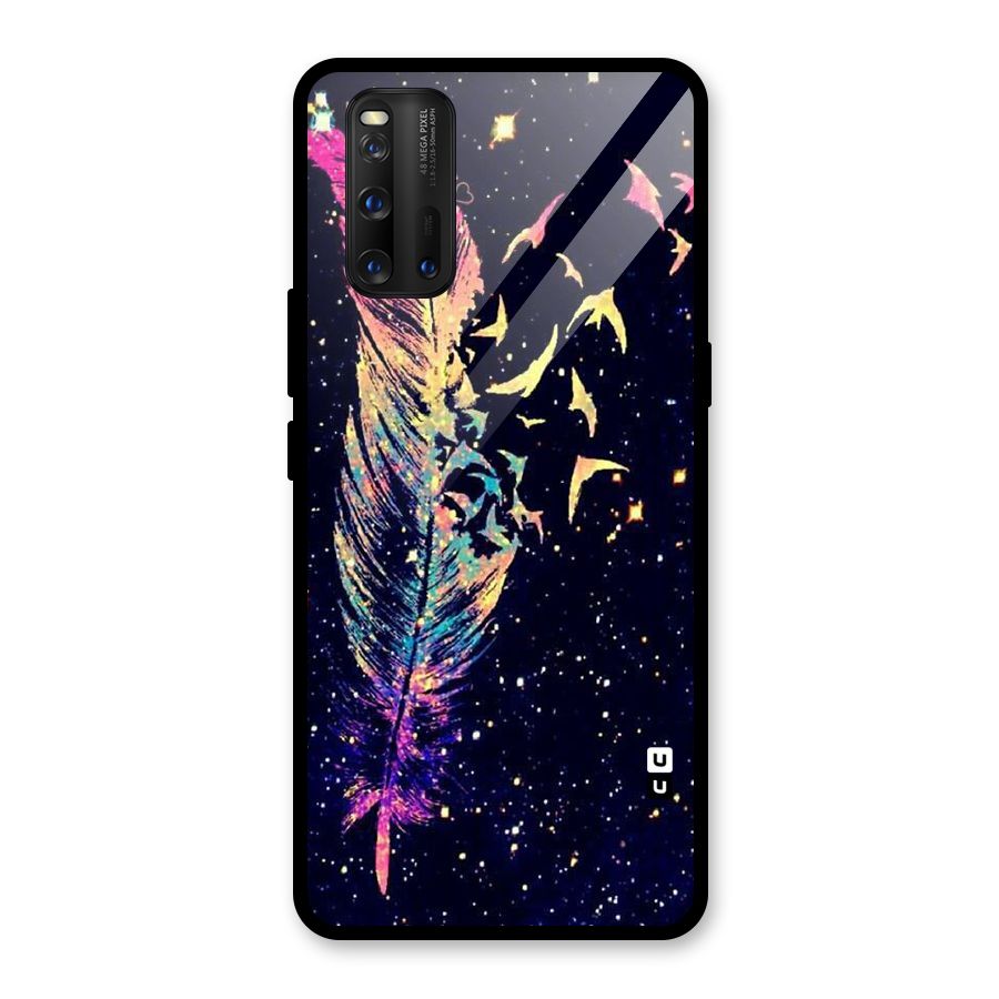 Feather Bird Fly Glass Back Case for Vivo iQOO 3