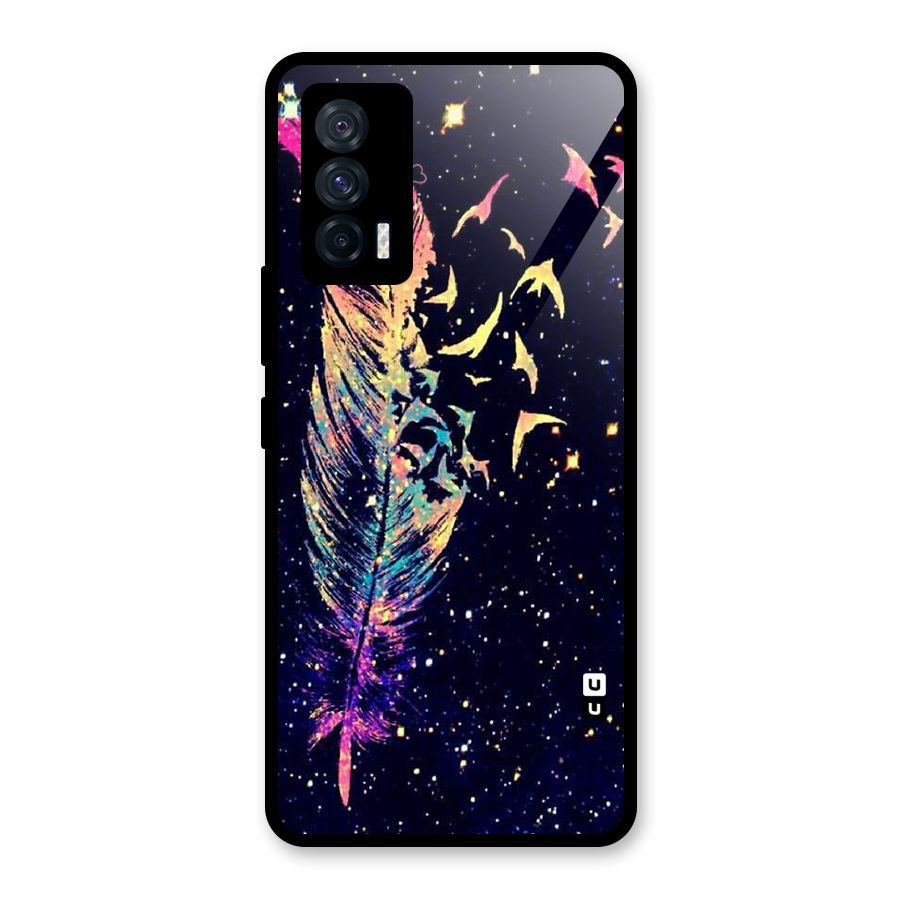 Feather Bird Fly Glass Back Case for Vivo iQOO 7 5G