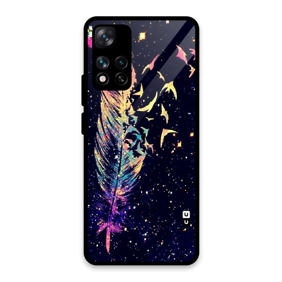 Feather Bird Fly Glass Back Case for Xiaomi 11i HyperCharge 5G