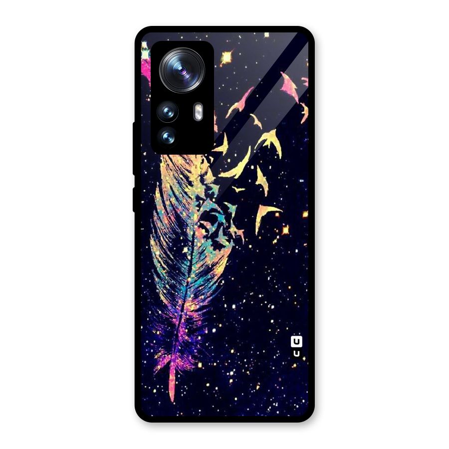 Feather Bird Fly Glass Back Case for Xiaomi 12 Pro