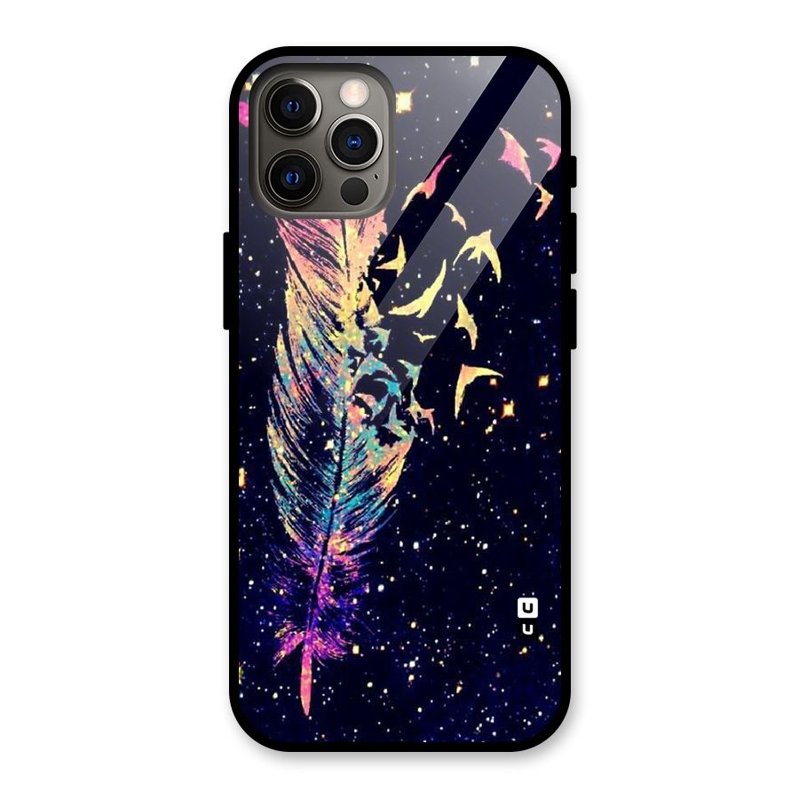 Feather Bird Fly Glass Back Case for iPhone 12 Pro