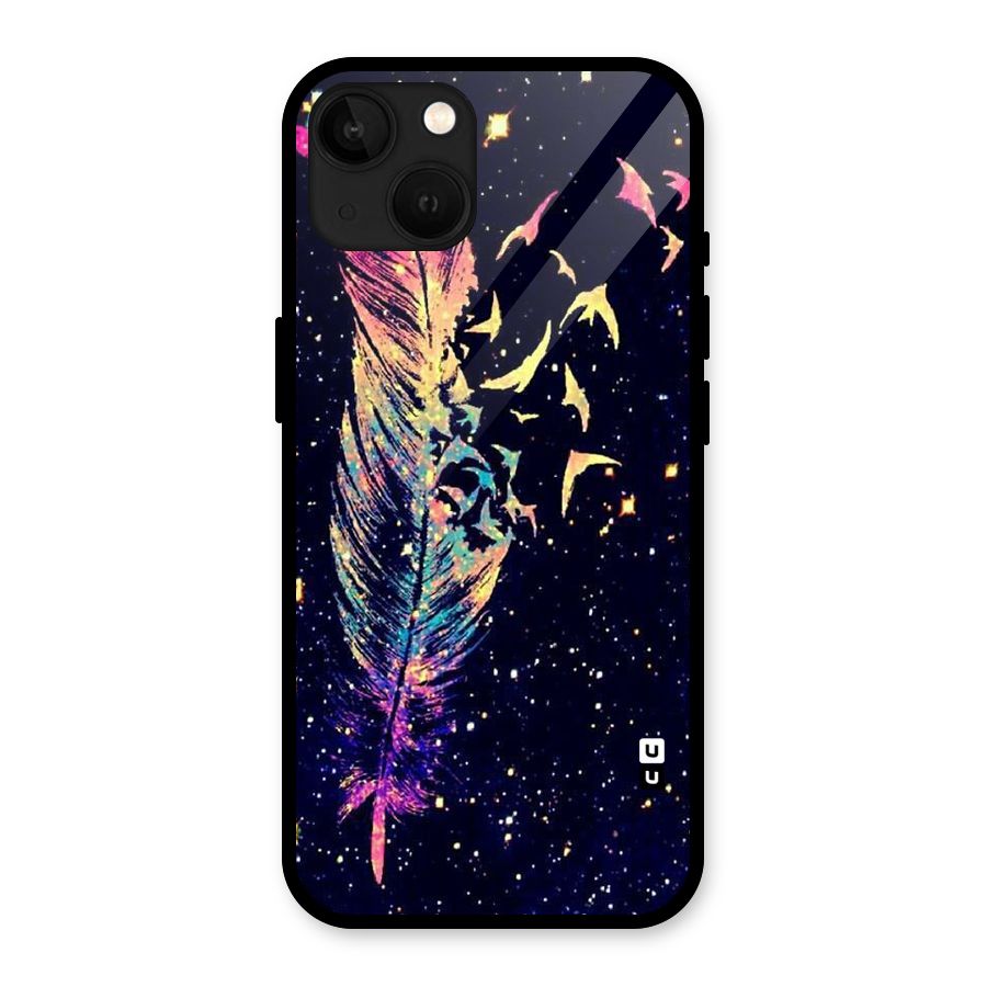 Feather Bird Fly Glass Back Case for iPhone 13
