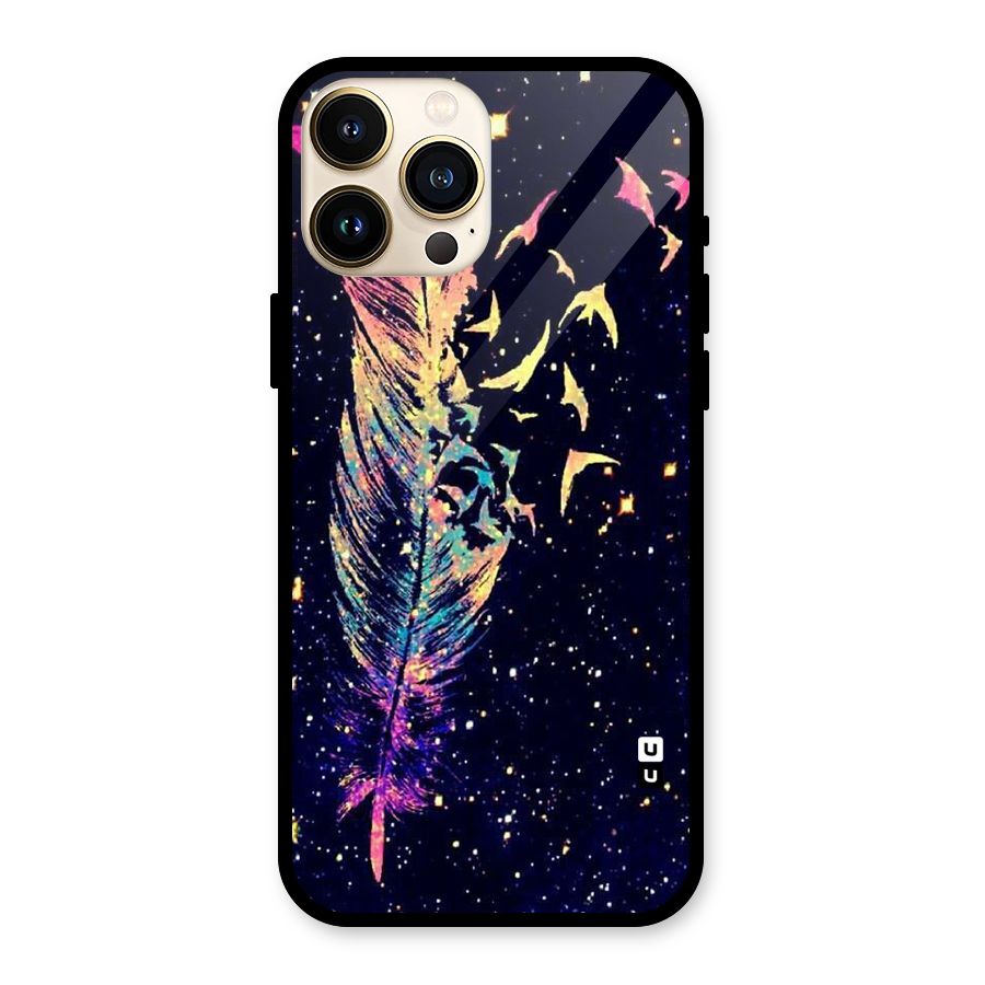 Feather Bird Fly Glass Back Case for iPhone 13 Pro Max