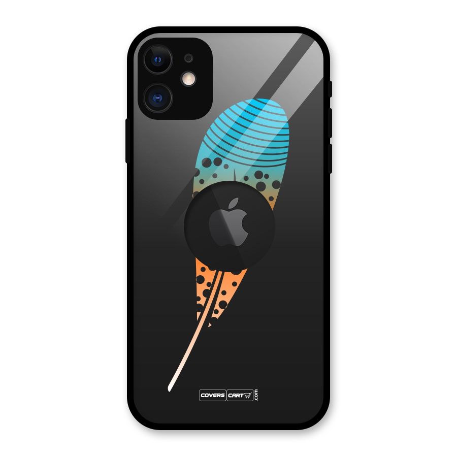 Feather Glass Back Case for iPhone 11 Logo Cut