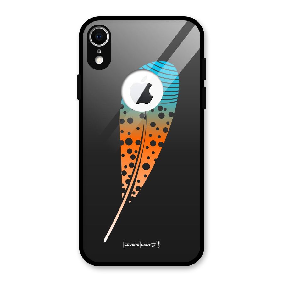 Feather Glass Back Case for iPhone XR Logo Cut