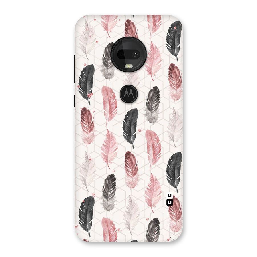 Feather Line Pattern Back Case for Moto G7