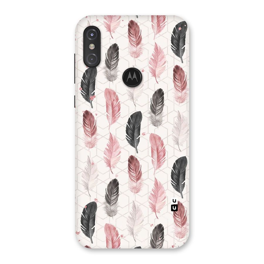 Feather Line Pattern Back Case for Motorola One Power