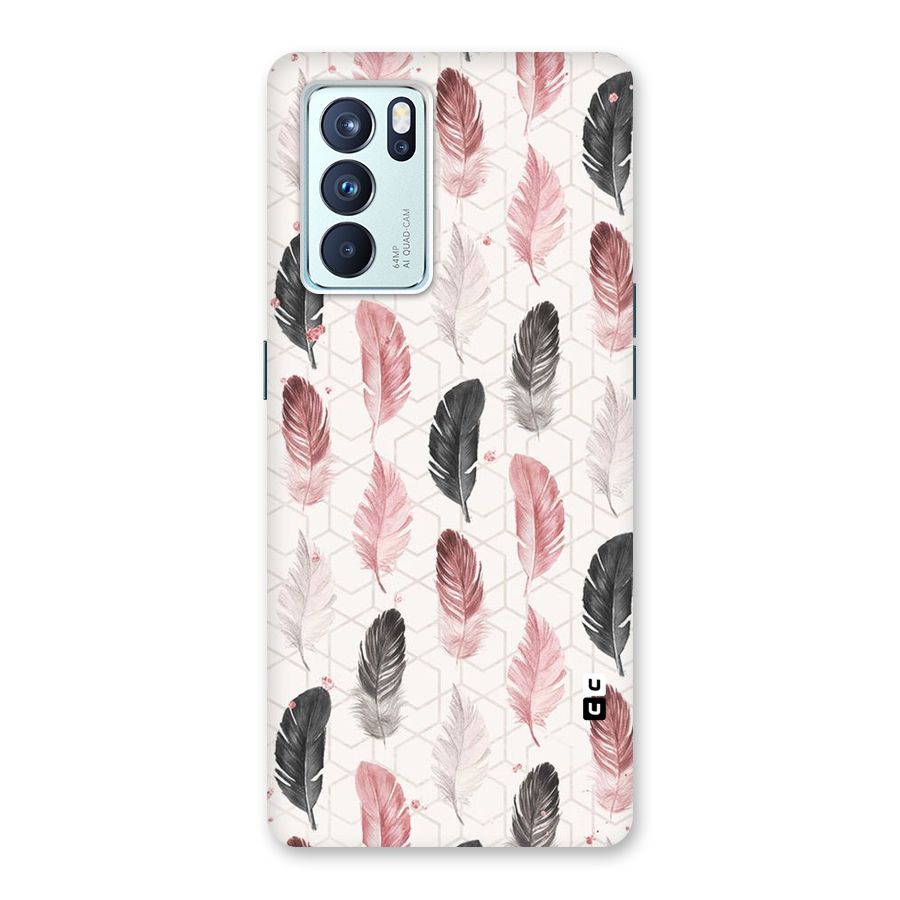 Feather Line Pattern Back Case for Oppo Reno6 Pro 5G