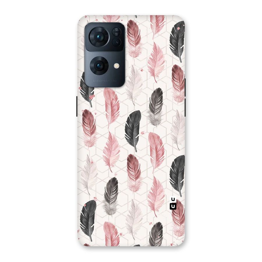 Feather Line Pattern Back Case for Oppo Reno7 Pro 5G