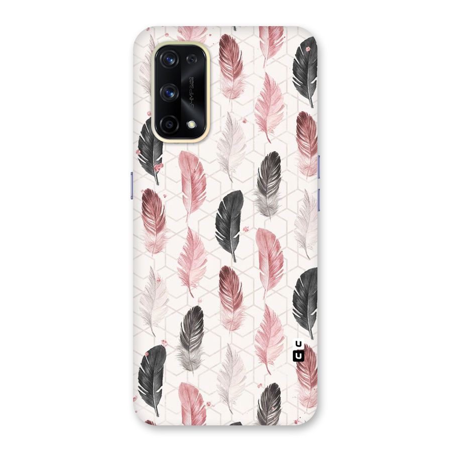 Feather Line Pattern Glass Back Case for Realme X7 Pro