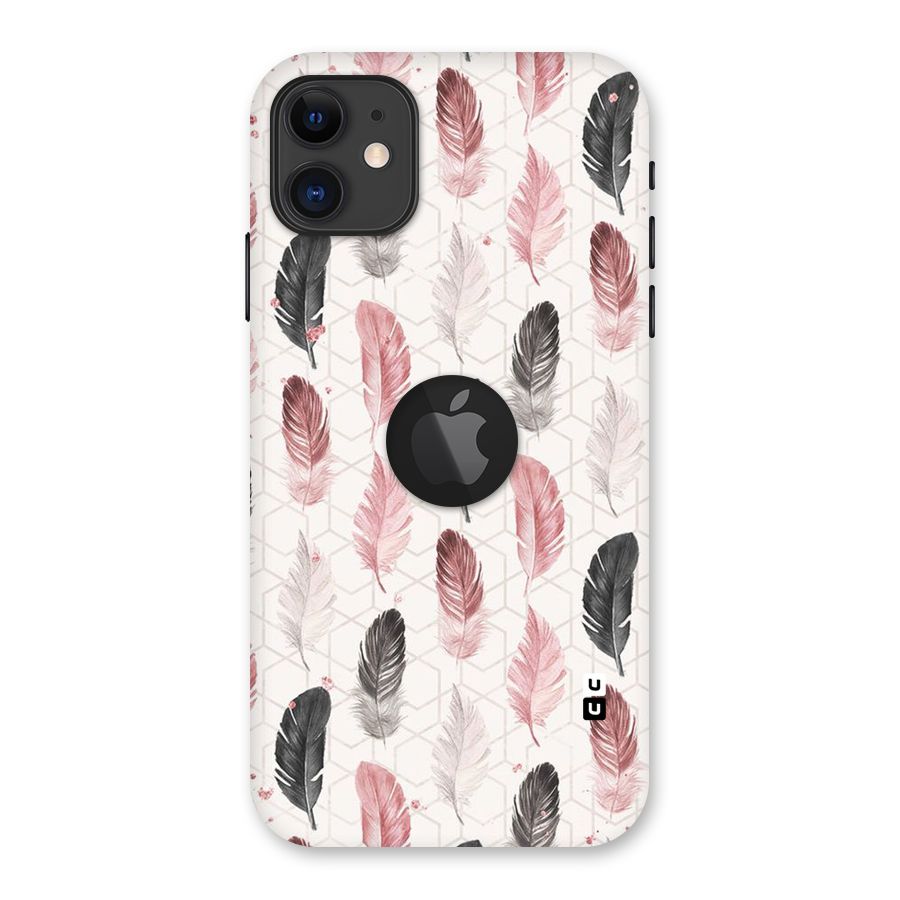 Feather Line Pattern Back Case for iPhone 11 Logo Cut