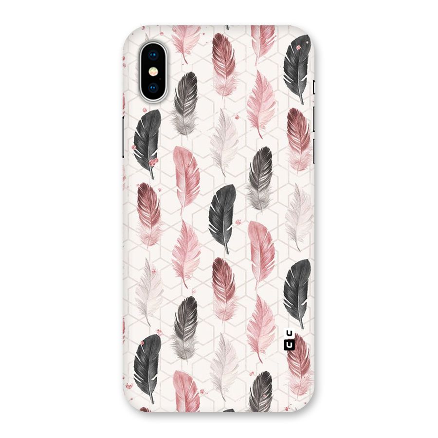 Feather Line Pattern Back Case for iPhone XS
