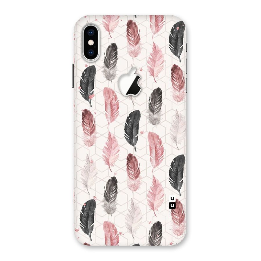 Feather Line Pattern Back Case for iPhone XS Max Apple Cut