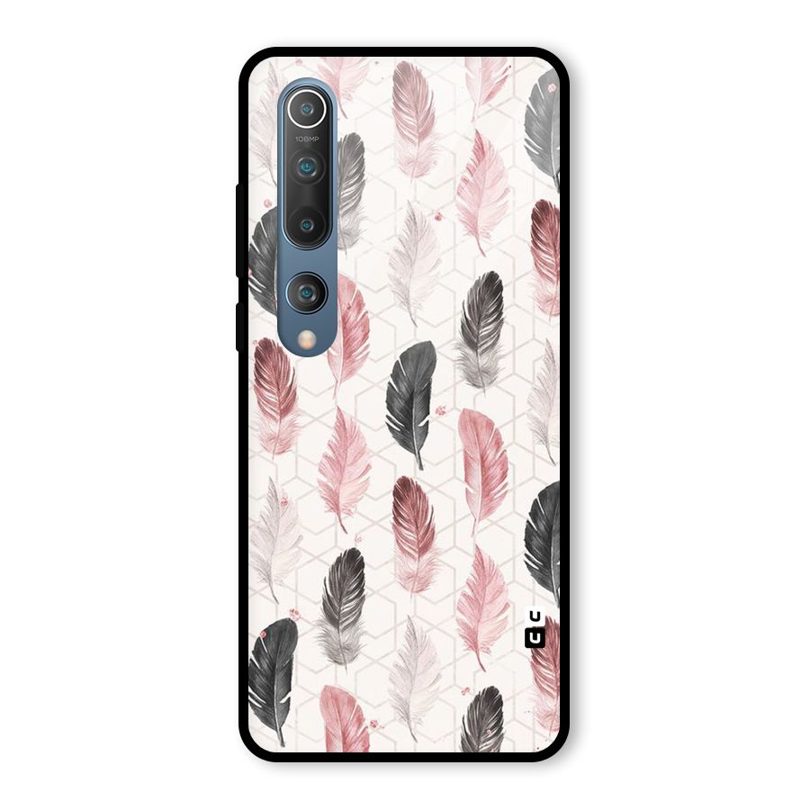 Feather Line Pattern Glass Back Case for Mi 10