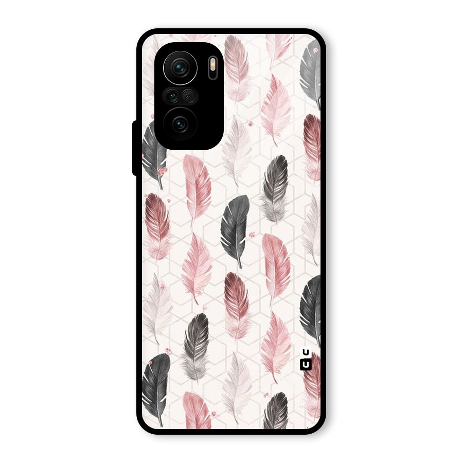 Feather Line Pattern Glass Back Case for Mi 11X Pro