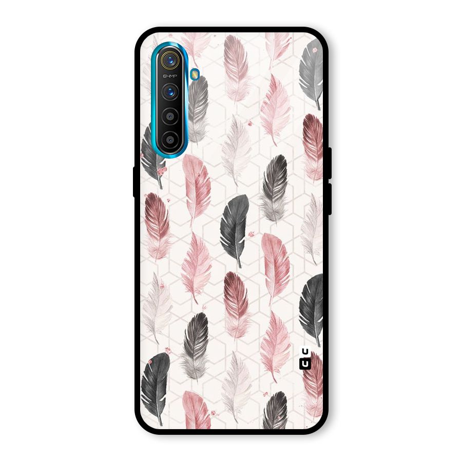 Feather Line Pattern Glass Back Case for Realme X2