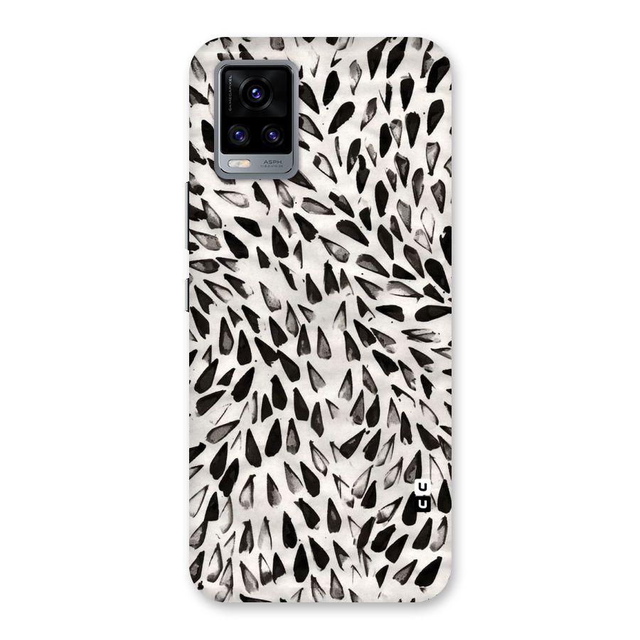 Feather Pattern Colorless Back Case for Vivo V20