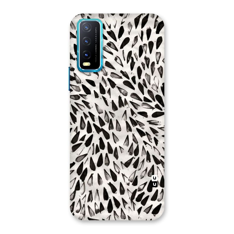 Feather Pattern Colorless Back Case for Vivo Y20G