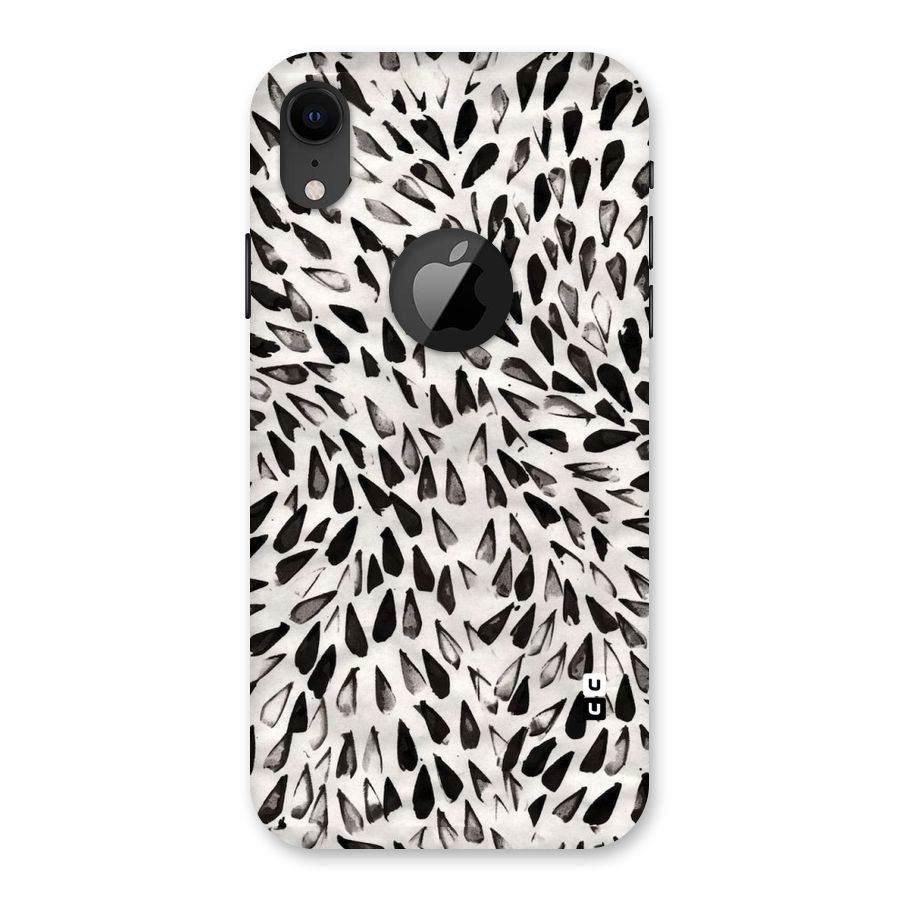 Feather Pattern Colorless Back Case for iPhone XR Logo Cut