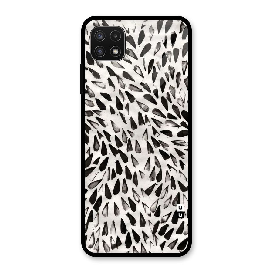 Feather Pattern Colorless Glass Back Case for Galaxy A22 5G