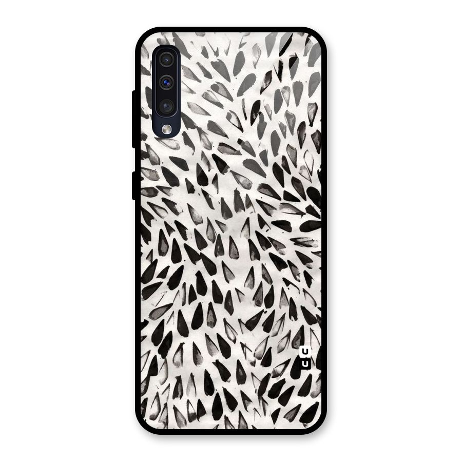 Feather Pattern Colorless Glass Back Case for Galaxy A30s