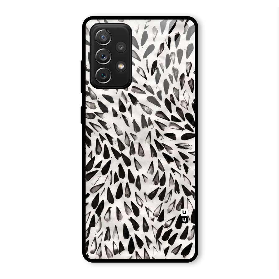Feather Pattern Colorless Glass Back Case for Galaxy A72