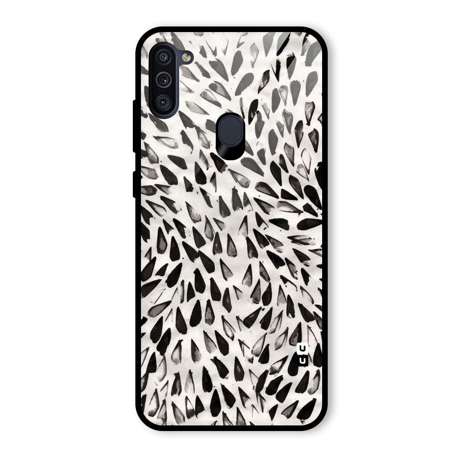 Feather Pattern Colorless Glass Back Case for Galaxy M11