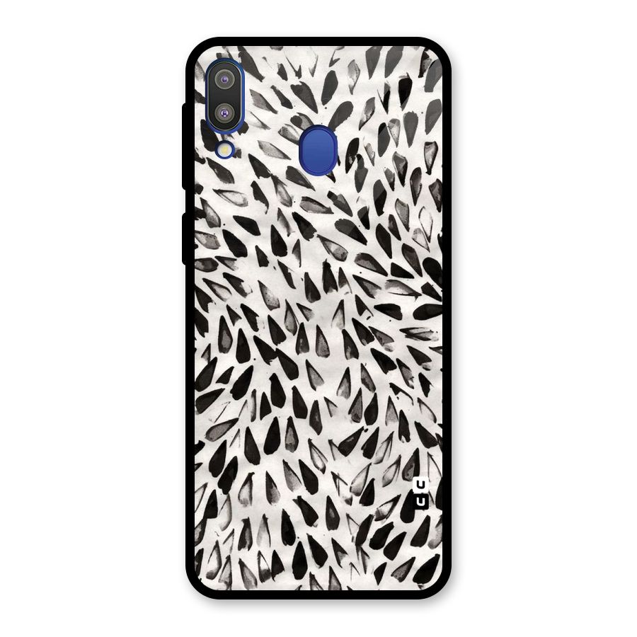 Feather Pattern Colorless Glass Back Case for Galaxy M20