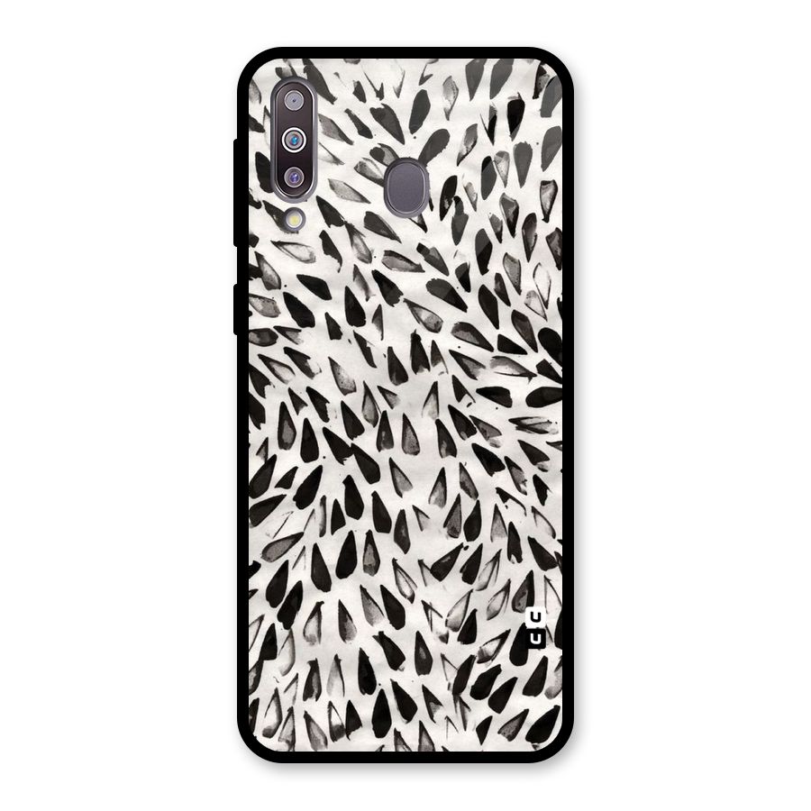 Feather Pattern Colorless Glass Back Case for Galaxy M30