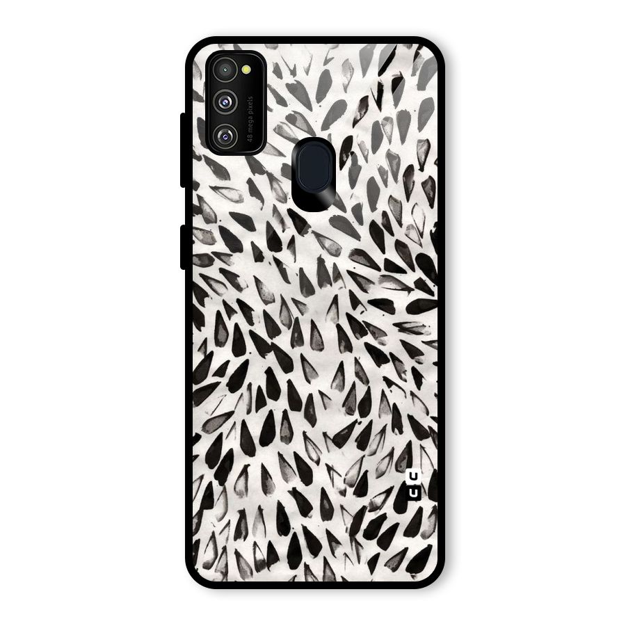 Feather Pattern Colorless Glass Back Case for Galaxy M30s