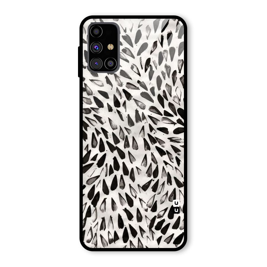 Feather Pattern Colorless Glass Back Case for Galaxy M31s