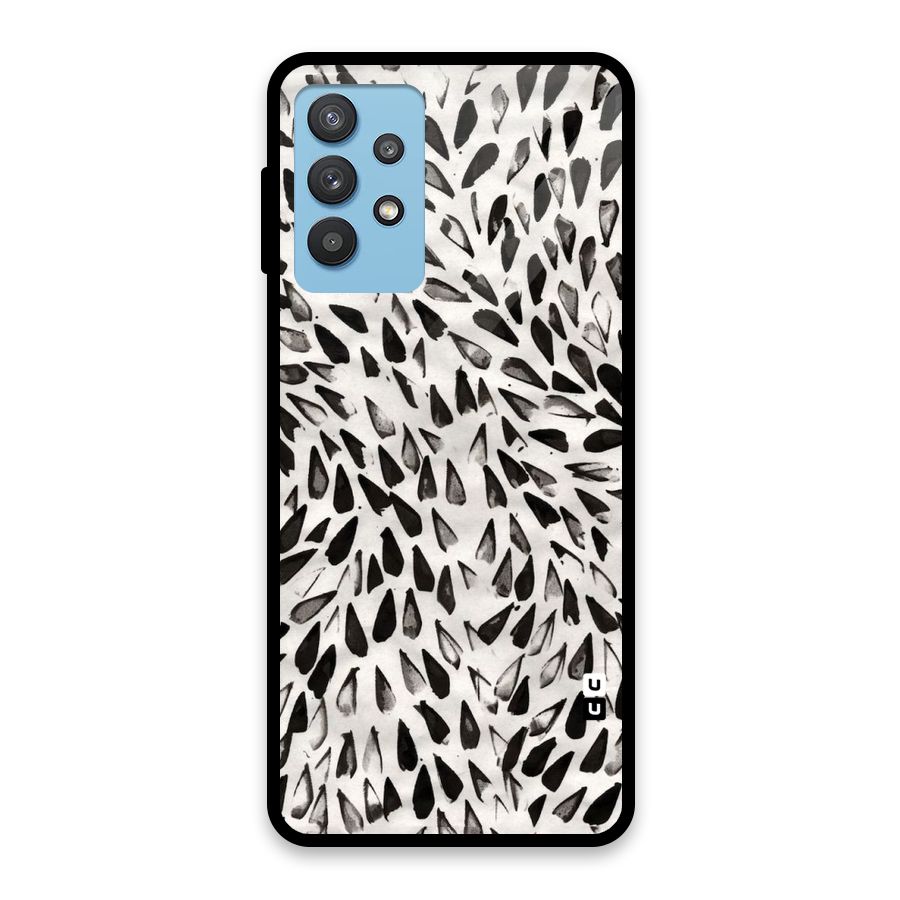 Feather Pattern Colorless Glass Back Case for Galaxy M32 5G