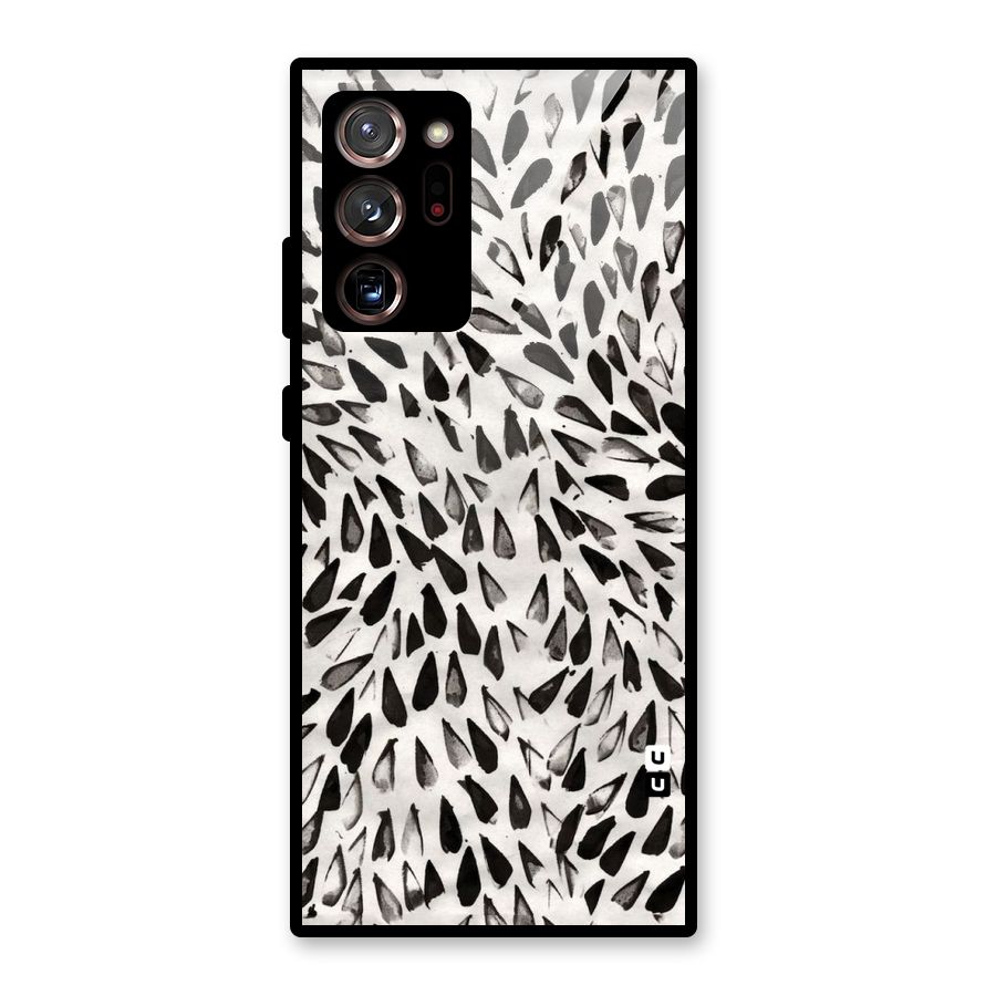 Feather Pattern Colorless Glass Back Case for Galaxy Note 20 Ultra
