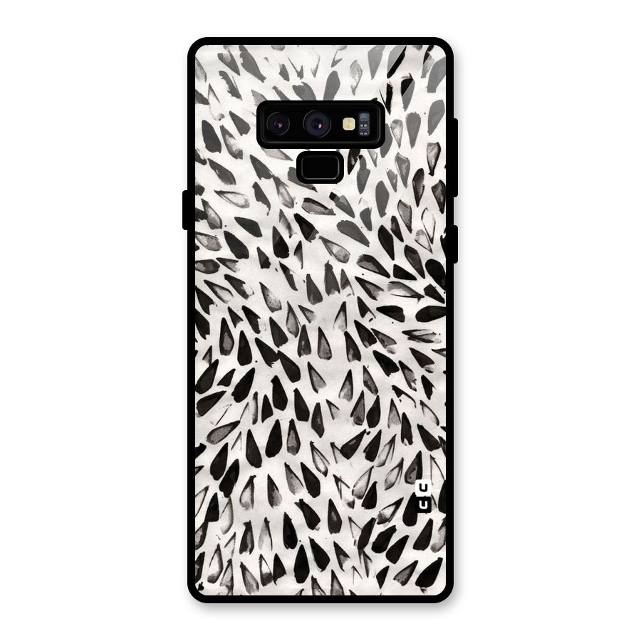 Feather Pattern Colorless Glass Back Case for Galaxy Note 9