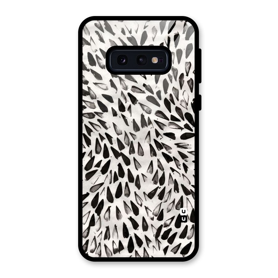 Feather Pattern Colorless Glass Back Case for Galaxy S10e