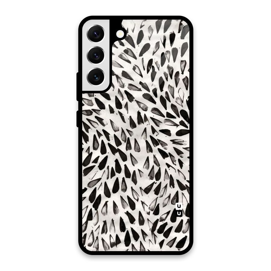 Feather Pattern Colorless Glass Back Case for Galaxy S22 Plus 5G