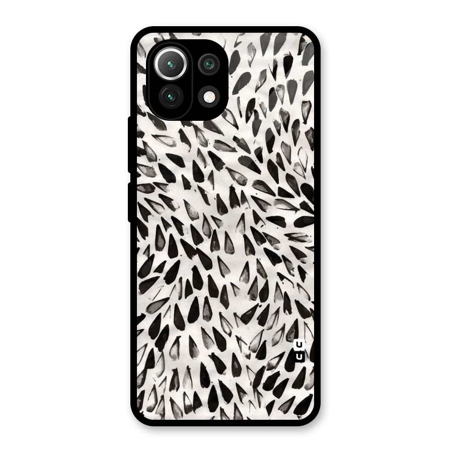 Feather Pattern Colorless Glass Back Case for Mi 11 Lite NE 5G